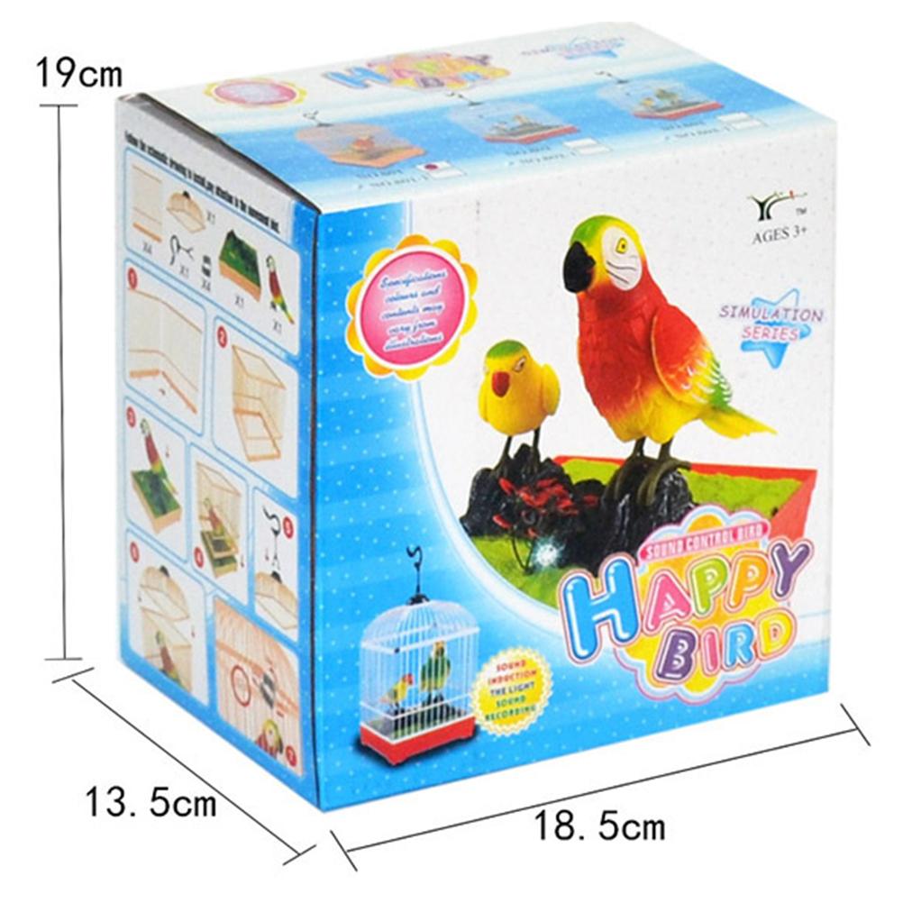 Детский звуковой голосовой контроль активирует щебетание поющей клетки для птиц для детей забавная игрушка рождественский подарок