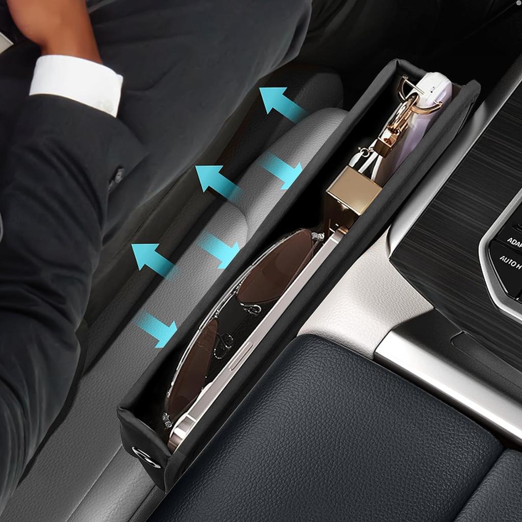 BUENAVO Car Gap Filler - Универсальный органайзер-заполнитель для автомобильного сиденья - Кожаный автомобильный органайзер премиум-класса для женщин и мужчин - Кожаное автокресло Wanfuder