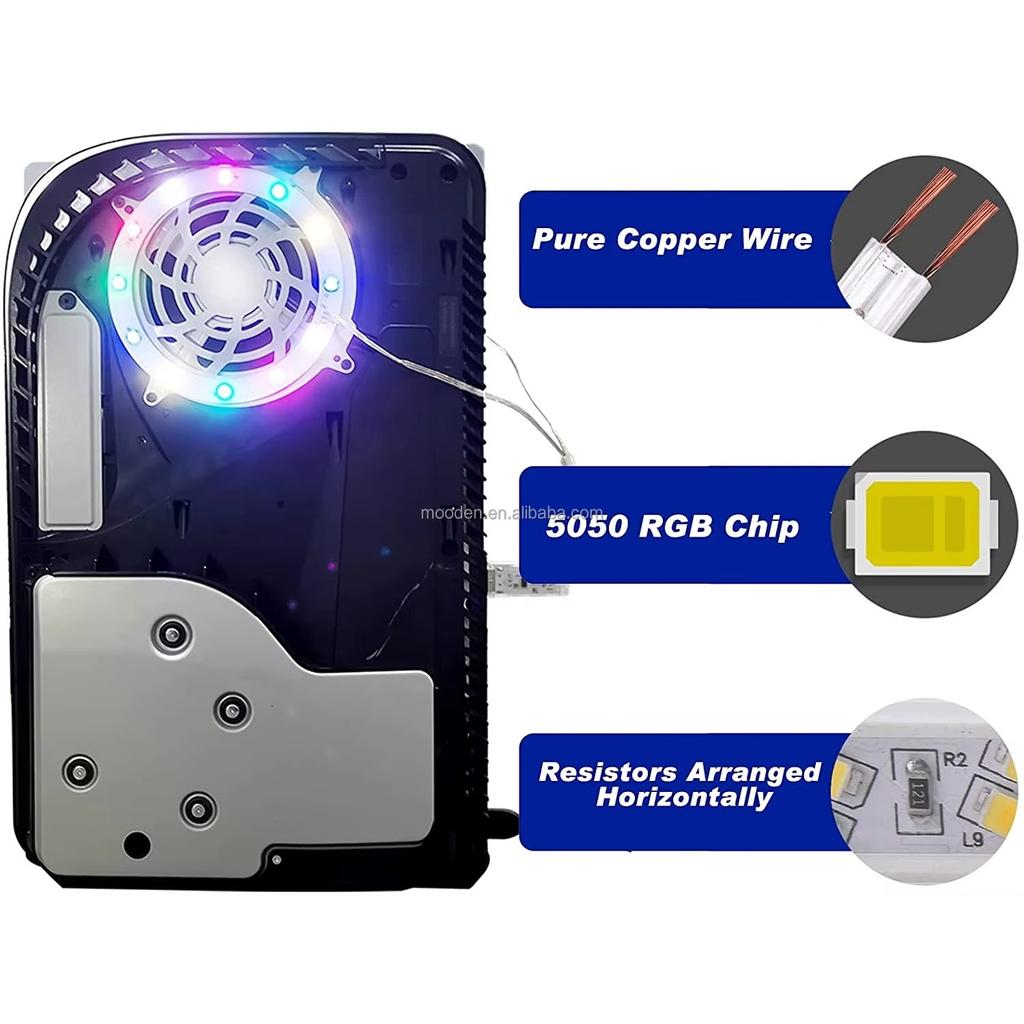 Светодиодная панель RGB, 8 цветов, 400 эффектов, синхронизация цветов под музыку, аксессуары для самостоятельного украшения, кольцевые световые полосы для PS5, приложение/ИК-пульт дистанционного управления