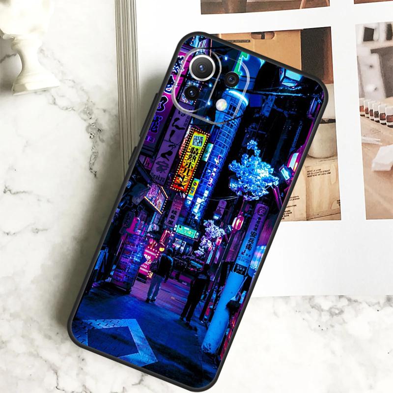 Японский ночной город Эстетичный чехол для POCO M6 Pro F3 F5 M5s X3 X5 X6 Pro Xiaomi 14 13 Ultra 11T 12T 13T Pro 12 Lite