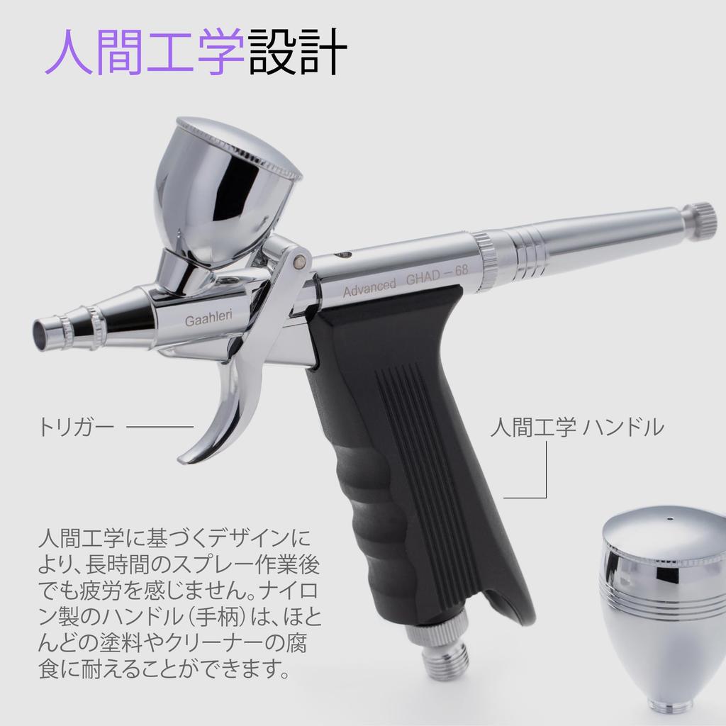 Аэрограф двойного действия Gaahleri – Серия Advanced GHAD-68 (Самоцентрирующееся вставное сопло / 0,38 и 0,5 мм)