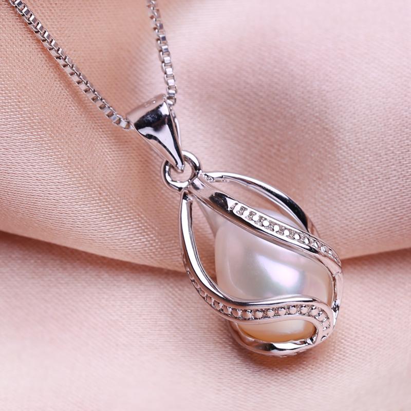 seniko Серебряное ожерелье из пресноводного жемчуга с геометрической клеткой для женщин