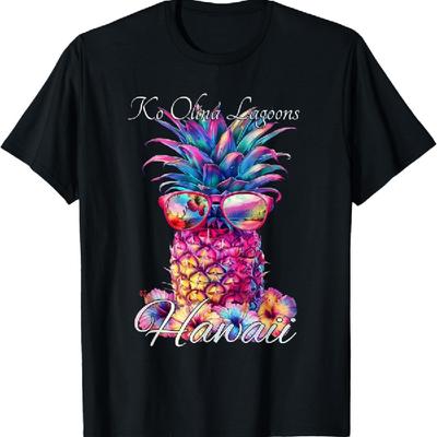 Красочная футболка с ананасом Ko Olina Lagoons Hawaii Aloha