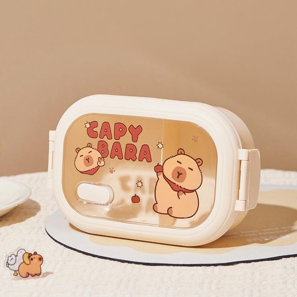New Capybara Lunch Box 1320ml Large Capacity Leak Proof Meal Boxes Grid Portable Food Storage Box for Outdoor Picnic School