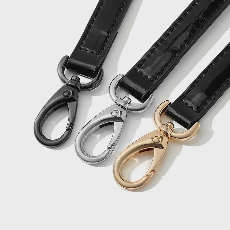 MHS-A-25 Черная блестящая лакированная сумка через плечо с регулируемым ремнем и пряжкой-шпилькой