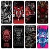 Fashion Samurai Demon Phone Case For Apple iPhone 13 12 Mini 11 Pro XS Max XR X 8 7 6S 6 Plus SE 2022 2020 5S 5 Soft Black Cover