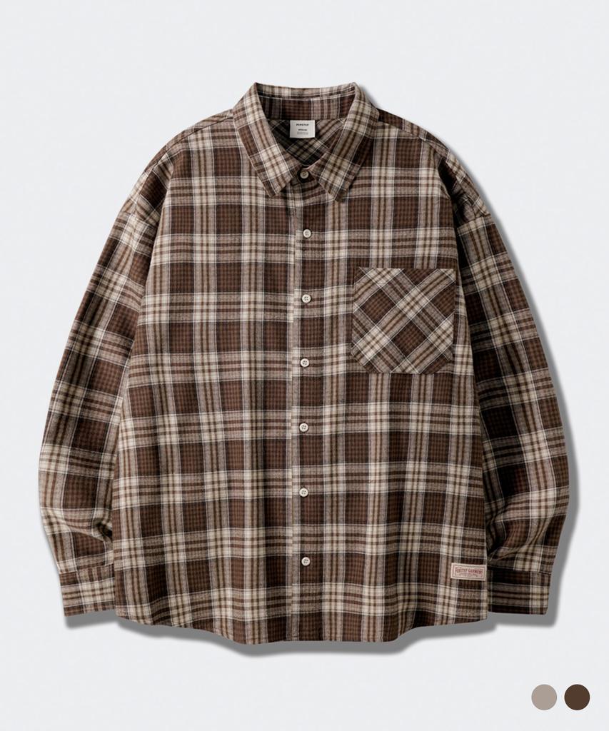 PERSTEP Local Cross Check Shirt Brown Jils4744