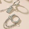 2 шт./компл., кулон-цепочка, круг для пирсинга, алюминиевый сплав, асимметричные зажимы для ушей, серьги-кольца для повседневной жизни