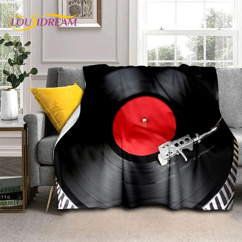 Виниловая пластинка музыка диджей экран лента мягкое фланелевое одеяло для кровати спальни дивана пикника, плед для укрытия на открытом воздухе отдых подарок