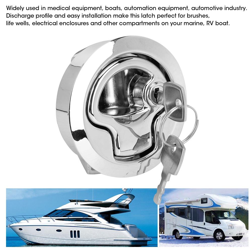 Zinc Alloy Car Hatch Round Pull Door Lock Refitting for RV Cabinet Bathroom Door