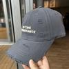 Ripped baseball cap Female alphabet embroidery Washed cotton cap Small face Wide brim Soft top sun hat