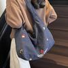 Новая повседневная сумка кроссбоди из джинсовой парусины, женская сумка-тоут через плечо большой вместимости, холщовая сумка-тоут большой вместимости