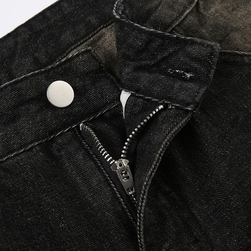 Женские ретро-брюки свободного кроя с высокой талией, уличные простые прямые повседневные брюки из текстурированной ткани, универсальные джинсы