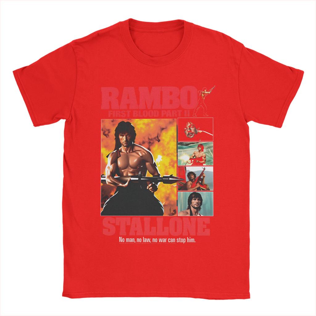 Футболка Rambo First Blood Пляжная Повседневная Хлопковая С круглым вырезом Большого размера Футболки С коротким рукавом Винтажные Топы