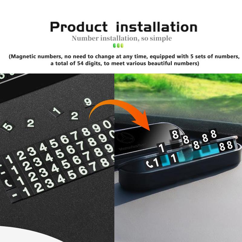 AABGR1 For Benz Simple Car Temporary Parking Card Phone Number Holder Auto Interior Accessories AMG Exclusive A C E R V Class CLA CLS