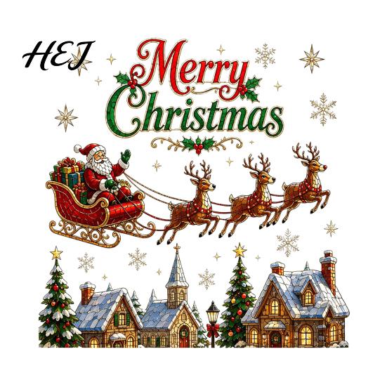 Festive Home Decorations Christmas Window Stickers, Winter Holiday Decorations, Art with Xmas Tree Party Supplies Snowman Angel Patterns for Wall Door
