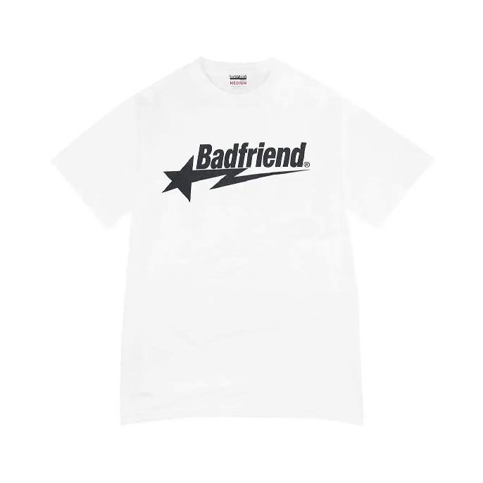 Хлопковая футболка с буквенным принтом, свободные топы с принтом Badfriend, свободные топы с короткими рукавами и круглым вырезом