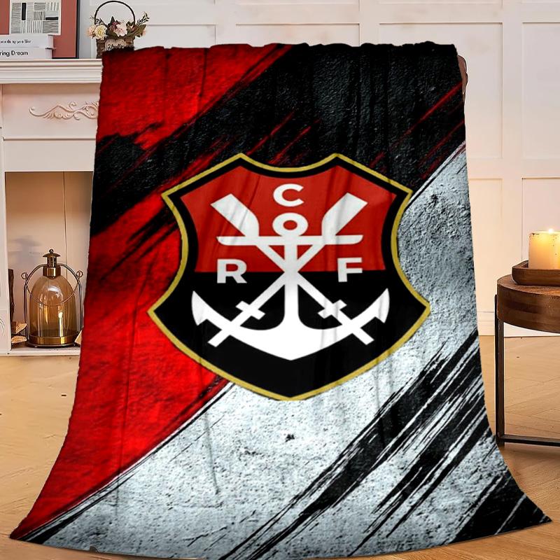 1PC Football Club Emblem Flannel Blanket Gift, Suitable for Both Men And Women, Soft Ideal for Beds And Sofa, Birthday Or Christmas Gift