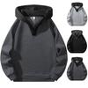 Men's Color Block V-neck Sweatshirt Hooded Pullover Sweatshirt