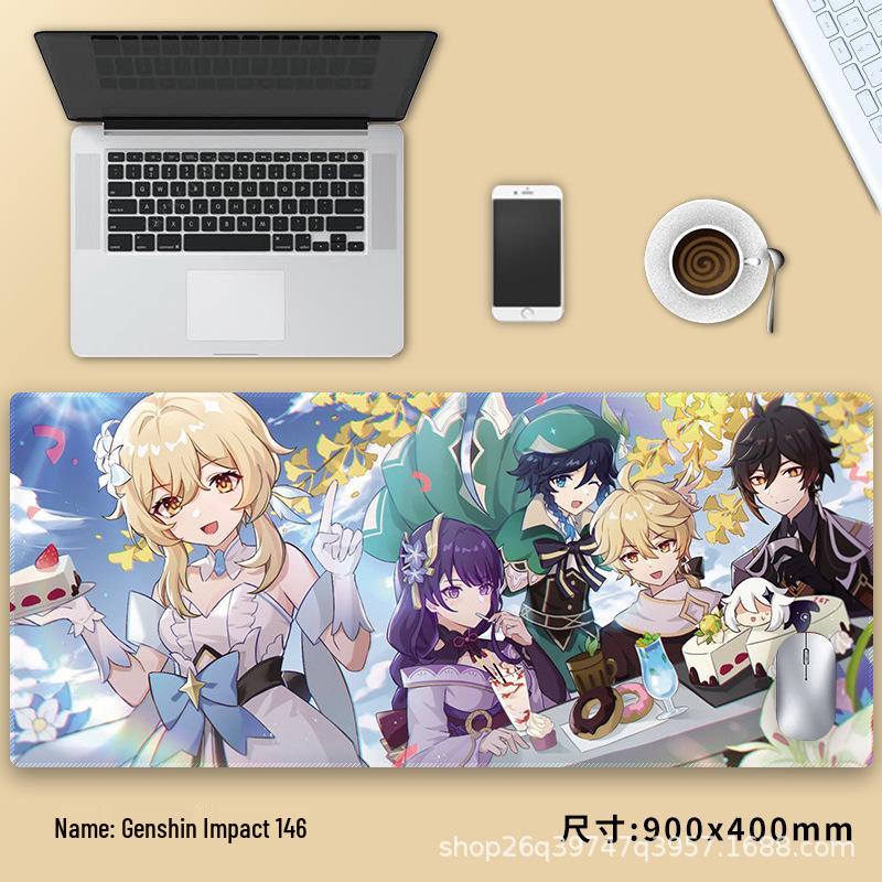 Очень большой коврик для мыши Genshin Impact Венти - Утолщенный аниме коврик для клавиатуры