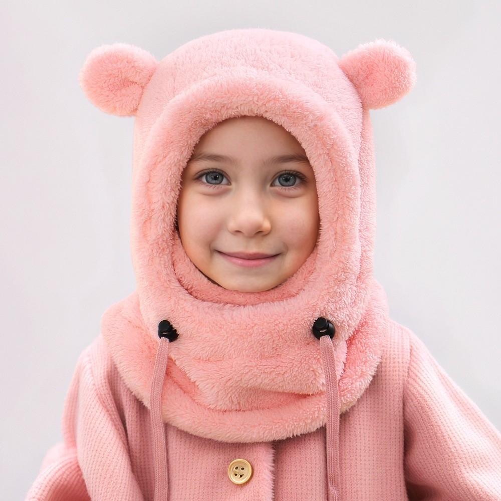 Warm Kids Hat Scarf Mask Set Windproof Pullover Hat New Beanie Caps Gift