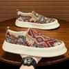 Ethnic Style Print Canvas Shoes for Men Designer Platform Loafers Breathable Casual Sneakers Slip-On Men's Espadrilles Shoes