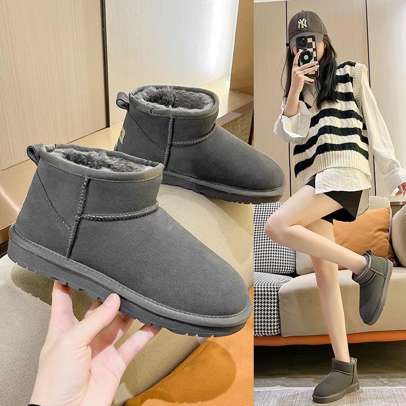 Утолщенные зимние сапоги. Женские короткие зимние сапоги на нескользящей мягкой подошве.