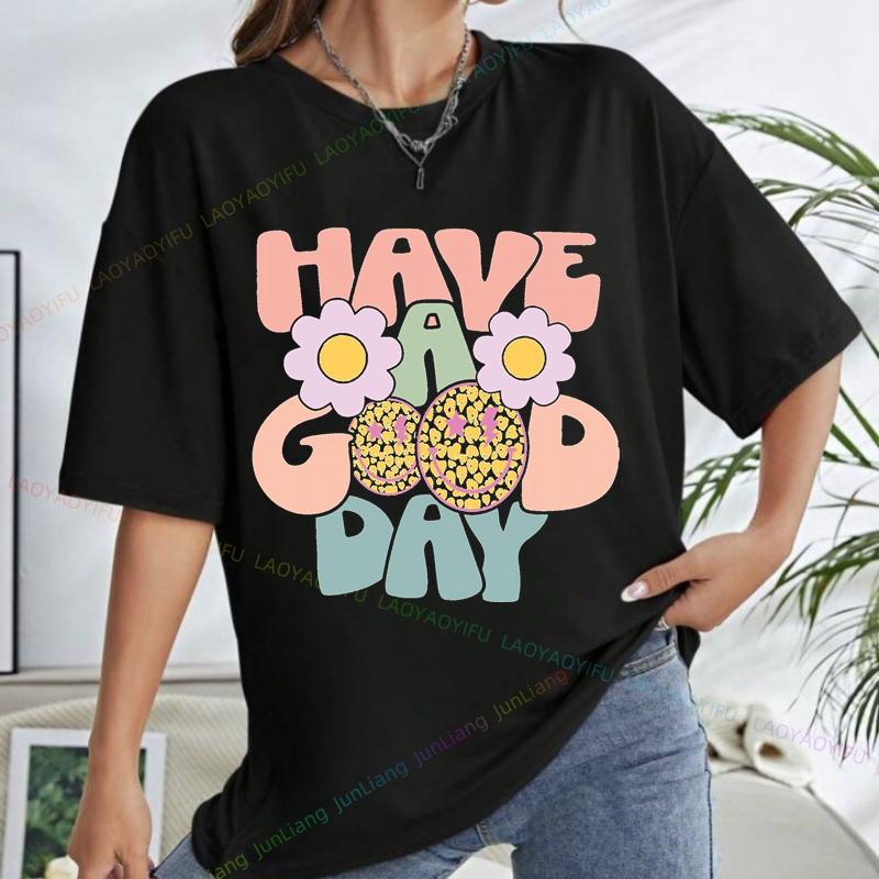Happy Harajuku Fashion Women Letter Youthful Women Clothes Womens Clothing Offers Top Y2k Tops Goth Tshirts Shirt Female Tees