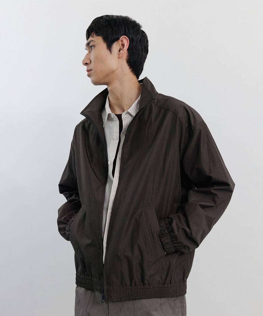 Blankroom Remote High Neck Blouson_Brown