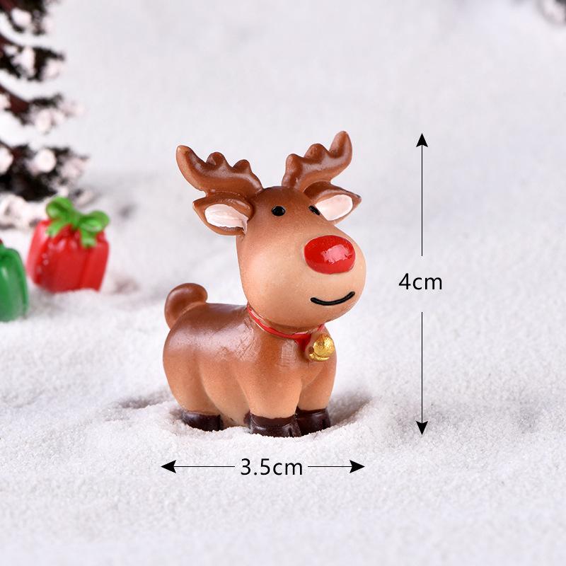 Mini Resin Christmas Decoration Santa Claus Snowman Tree Micro Landscape Model DIY Miniature Garden Figurines Home Decoration