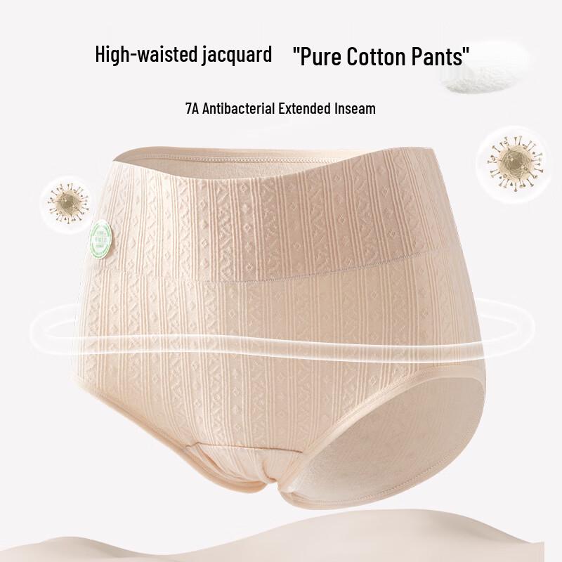 Palando Medical-Grade Women's 7A Anti-bacterial High-Waist Cotton Briefs 3-Pack