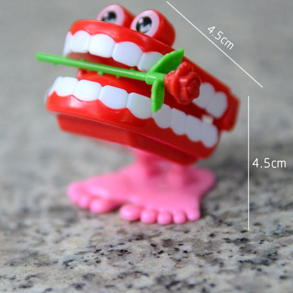 Funny for Baby Kids Plastic Teeth Rose Wind Up Clockwork Toy Clockwork Toy Walking Teeth Shape