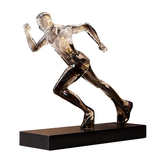 Male Runner Sculpture Abstract Resin Running Figurine Modern Home Decoration for