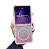 Модный чехол для телефона Samsung Z Flip 7 EF 6 5 4 3 с магнитом, инкрустацией бриллиантами и блестками, с кристальным ремешком, противоударный, портативная крышка