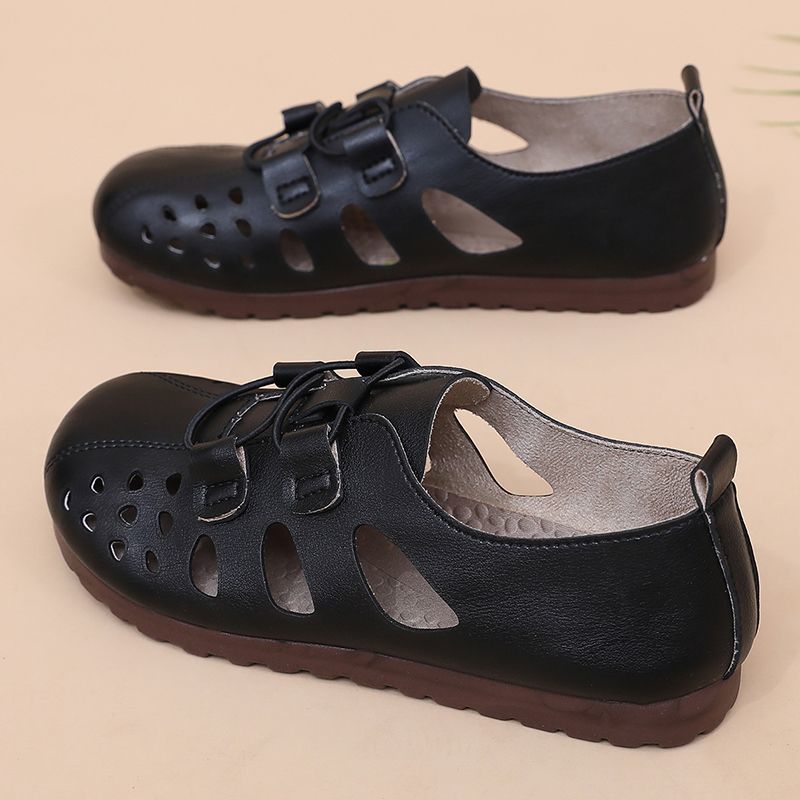 Босоножки с вырезами для женской летней коллекции Модная и универсальная повседневная обувь Дышащая и удобная в носке