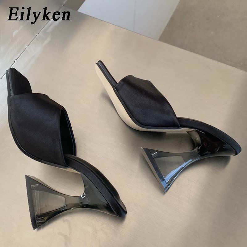 Eilyken Новые летние модные женские туфли в лаконичном стиле, тапочки на каблуке с копытами и квадратным носком, сандалии на мелком каблуке, женская повседневная обувь