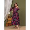 Женский вышитый искусственный шелк Anarkali Kurta Дизайнерская праздничная одежда Верхняя туника Курти Платье SC-21001d