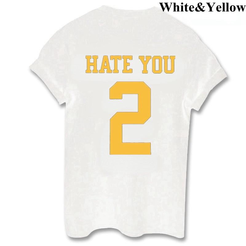 ZIMOXUAN Женская модная футболка, женские футболки с круглым вырезом Hate You 2 с принтом, рубашка с коротким рукавом с буквенным принтом, футболки, топы