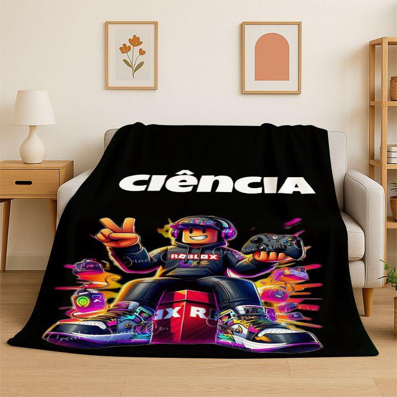 Classic Cartoon R-Robloxs Game Soft Flannel Throw Blanket,Cozy Blanket for Bed,Couch,Sofa,Bedroom,Living Room,Travel,Picnic