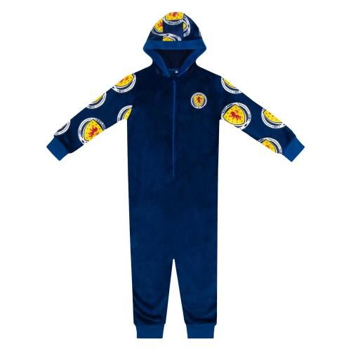 Scottish FA Childrens/Kids Crest Fleece All-In-One Nightwear