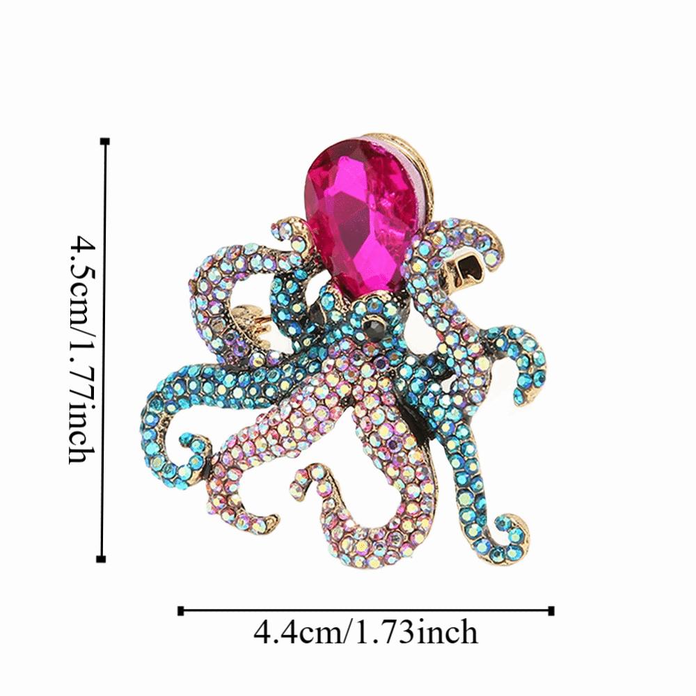 Purple Head Octopus Brooch Metal Alloy Animal Jewelry Brooch Octopus Pin Brooch Lapel Pin