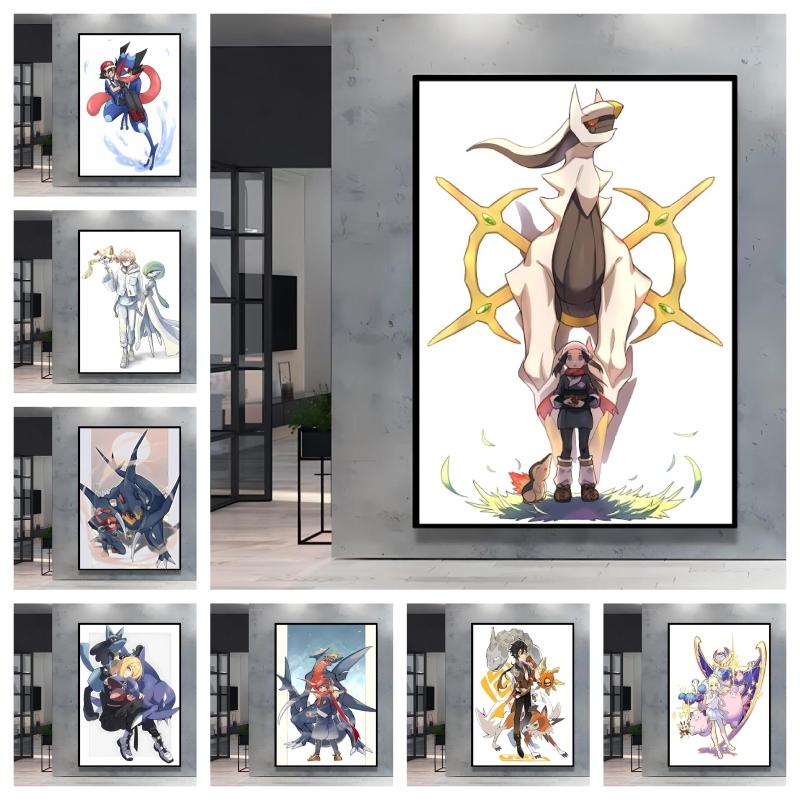 Hot Anime Poster Pokemon Akari Arceus Cartoon Character Picture High Quality Canvas Children's Room Home Decoration Paintings