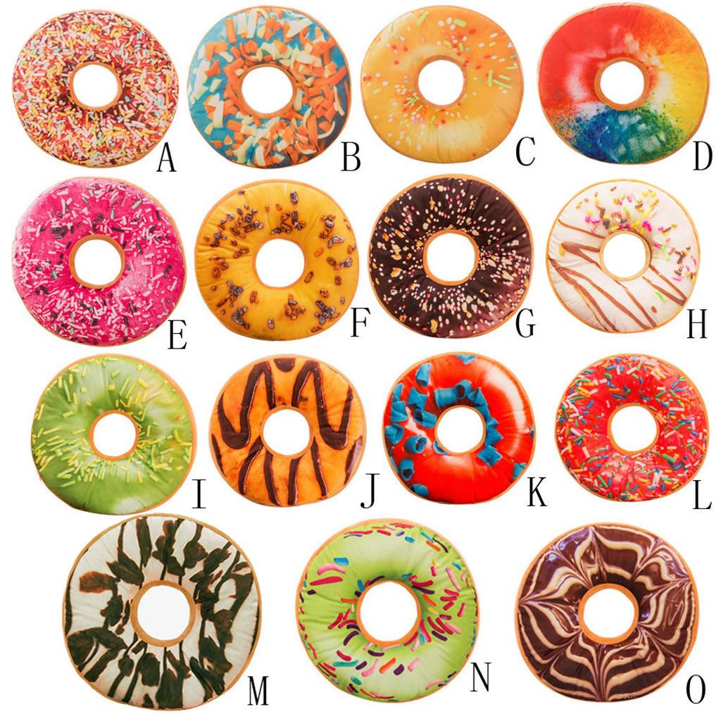 1 упаковка мягких плюшевых подушек, наполнителей для сидений, чехлов для подушек в виде пончиков, декоративных подушек для дивана