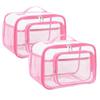 Siomlana Set of 2 Waterproof Cosmetic Transparent Makeup Large Cosmetic Makeup Storage Toiletry Food Lightweight Vanity Pouches with Popular