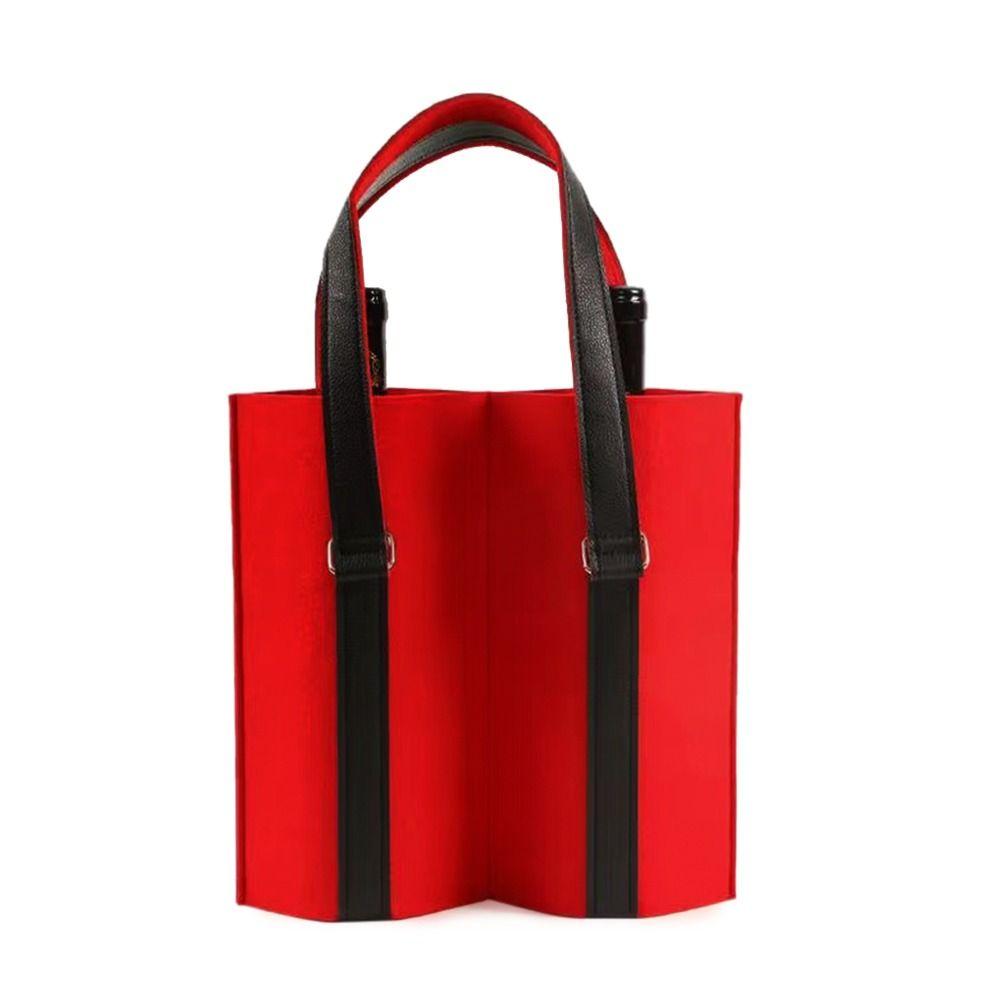 Protable Storage Bag Simple Red Wine Pouch Bottle Carrier Wine Storage Bag Felt Bag