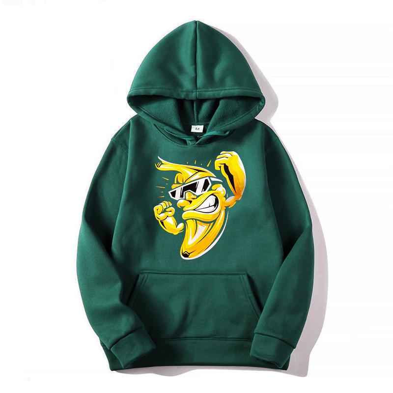 Забавный банановый принт Популярная толстовка с капюшоном Модная хип-хоп одежда Веселые мужские и женские толстовки Повседневный очень большой пуловер