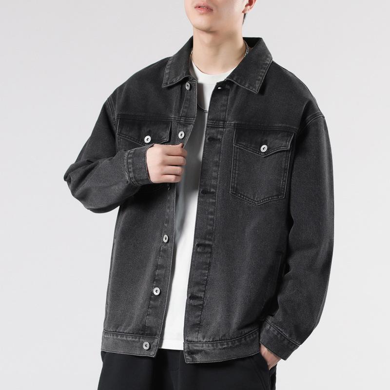 Осень Новая джинсовая мужская весенне-осенняя свободная куртка Повседневная универсальная молодежная джинсовая верхняя мужская верхняя часть