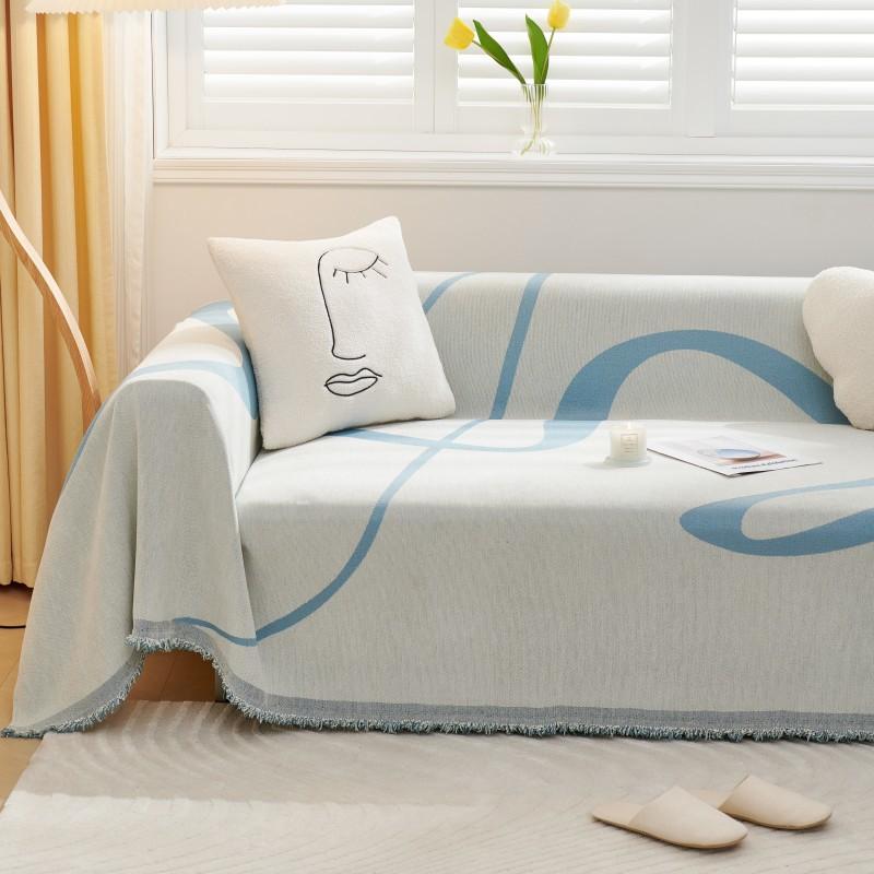 Ins Style Abstract Sofa Towel Four Seasons Universal Chenille Anti-Scratching Sofa Cover Cloth Full Covered Sofa Cover Dustproof