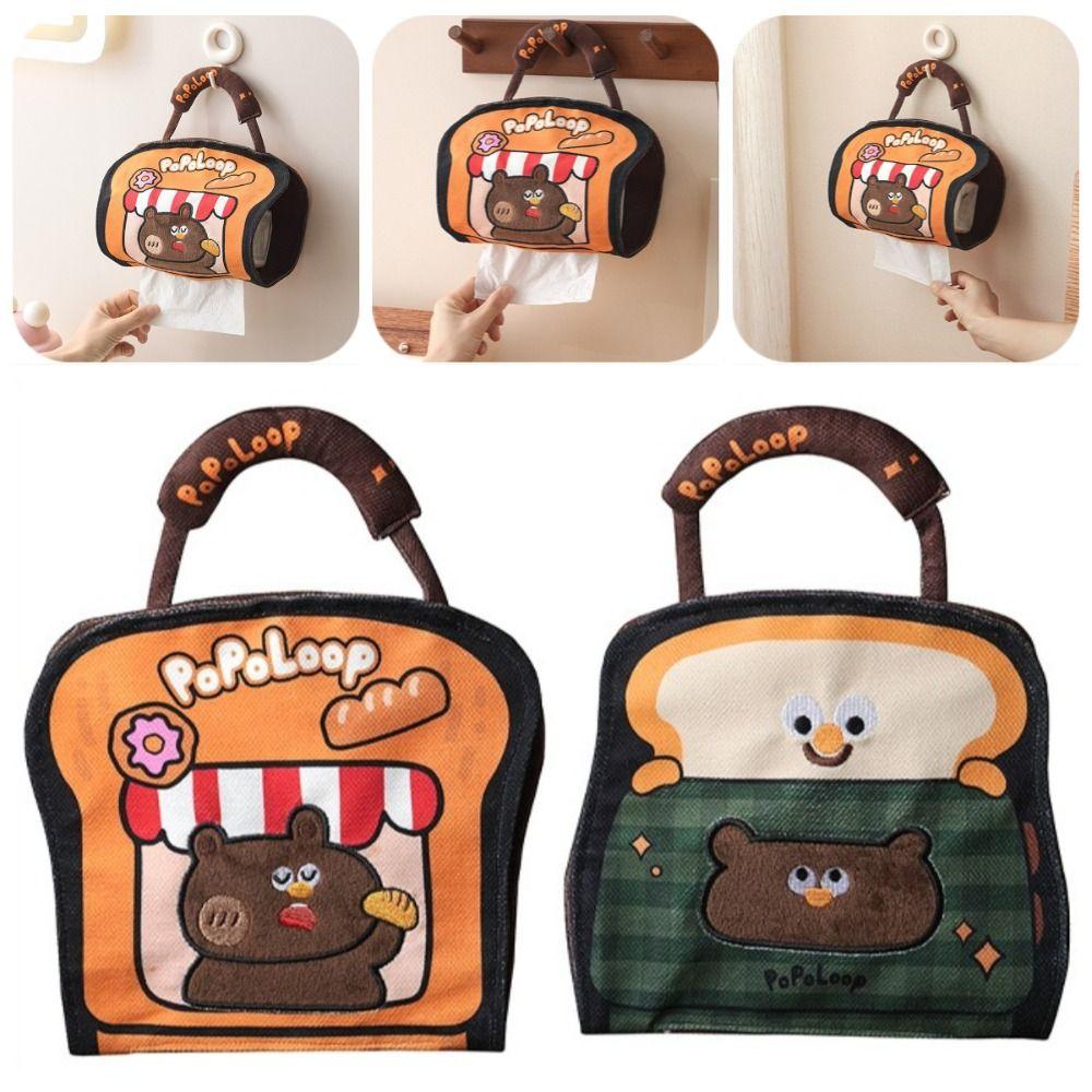 Stylish Cartoon Hanging Tissue Bag Reusable Space Saving Wall Hanging Napkin Dispenser Universal Creative Car Napkin Box Bedside