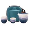 qianshan kiln glaze blue - 1 pot, 2 cups & portable bag